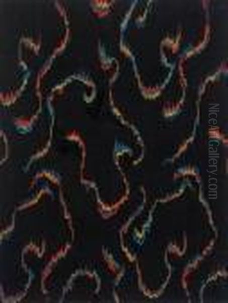 Projet De Tissu Avec Mise Au 
Carreau Realise Par Raoul Dufy Pour Lamaison Biancini Ferrier, Oil Painting by Raoul Dufy