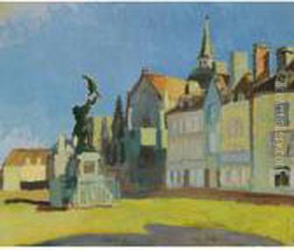 Maisons A Honfleur Oil Painting by Raoul Dufy