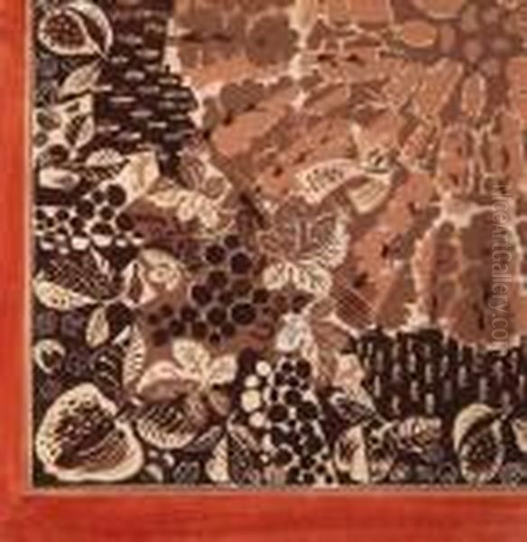 Feuilles De Vignes, Raisins, Paon.. Oil Painting by Raoul Dufy