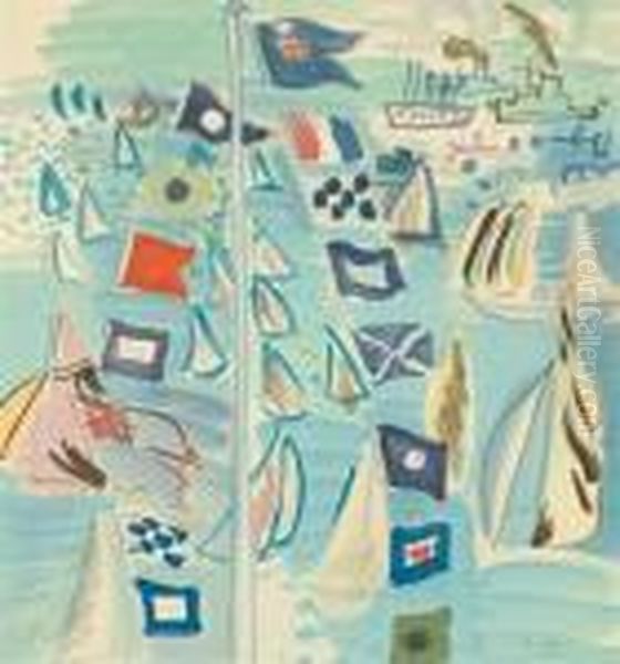 Sailboats
Color Lithograph. Oil Painting by Raoul Dufy