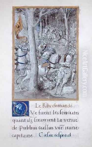 A Battle Scene from Les Commentaires de la Guerre Gallique by Francois Demoulins 2 Oil Painting by Godefroy