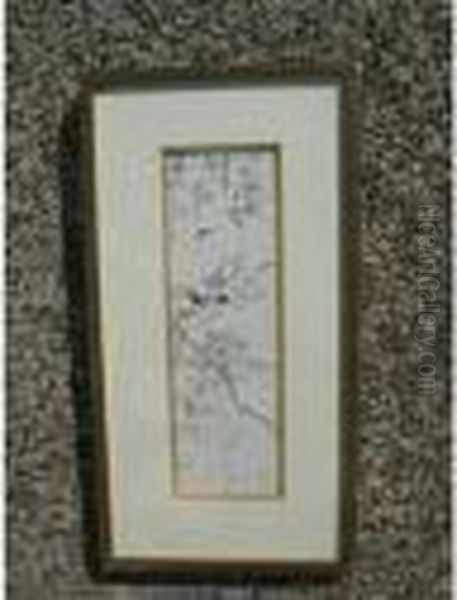 Branches Fleuries Dessin A 
L'encre Sur Papier Cachet Du Monogrammeen Bas A Droite 27 X 8 Cm Oil Painting by Raoul Dufy