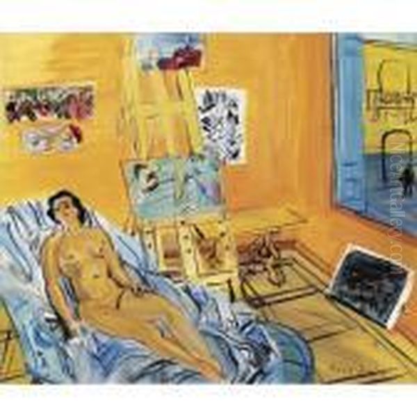 Property From A Private French Collector
 

 
 
 

 
 Atelier De La Rue Jeanne-d'arc, Nu Couche Au Passant Oil Painting by Raoul Dufy