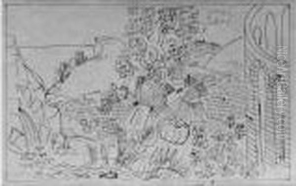 Sans Titre Dessin A
 L'encre Sur Papier, Signe En Bas A Gauche. 31 X 47 Cm Oil Painting by Raoul Dufy