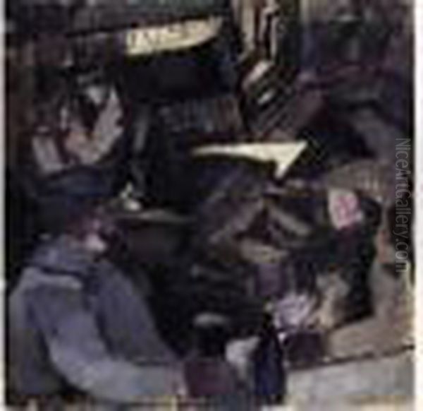 Au
 Cabaret Du Port Oil Painting by Charles Georges Dufresne