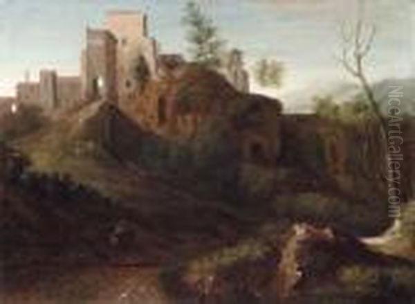 Veduta Di Ariccia Oil Painting by Gaspard Dughet