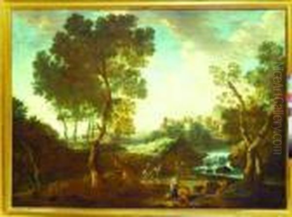 Classical Italian Landscape Oil Painting by Gaspard Dughet