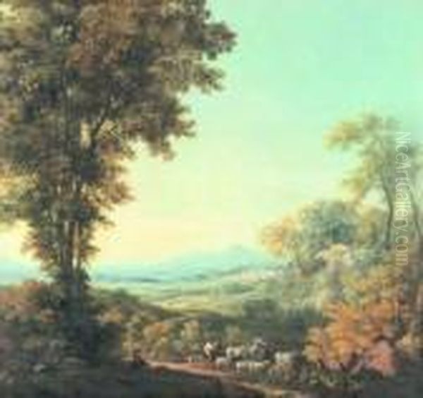 Paesaggio Con Pastori Oil Painting by Gaspard Dughet