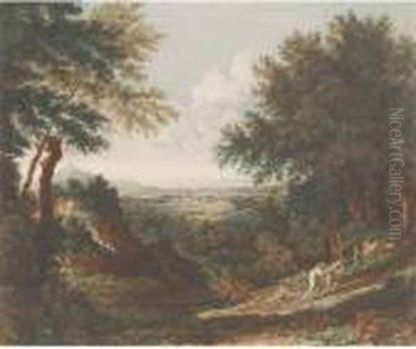 Abraham And Isaac Approaching The Place Of Sacrifice Oil Painting by Gaspard Dughet