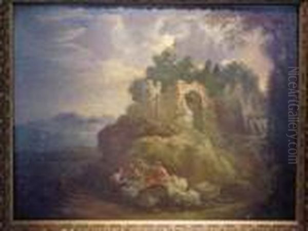 Landscape With Figures Oil Painting by Gaspard Dughet