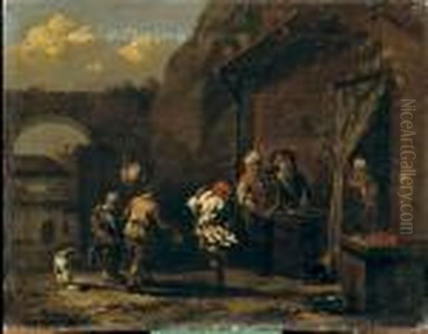Scene De Danse Paysanne Devant Une Taverne
Toile Oil Painting by Karel Dujardin