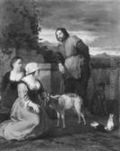 Nach Die Kranke Ziege. Ol Auf 
Leinwand. H 73; B 58,5 Cm. Nach Dem Gemalde Dujardins In Der Alten 
Pinakothek, Munchen Oil Painting by Karel Dujardin