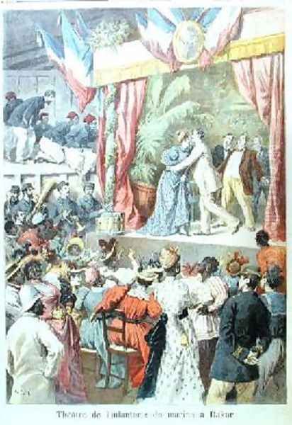 Military theatre of the marines at Dakar Oil Painting by Frederic-Theodore Lix