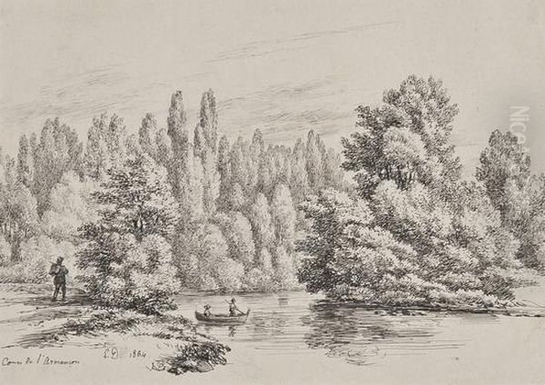 Cous De L'armancon Oil Painting by Leon Victor Dupre