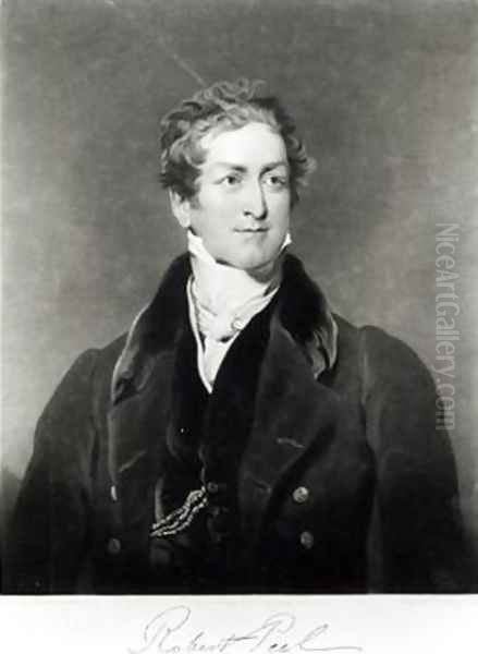 Portrait of Sir Robert Peel 1788-1850 2 Oil Painting by Sir Thomas Lawrence