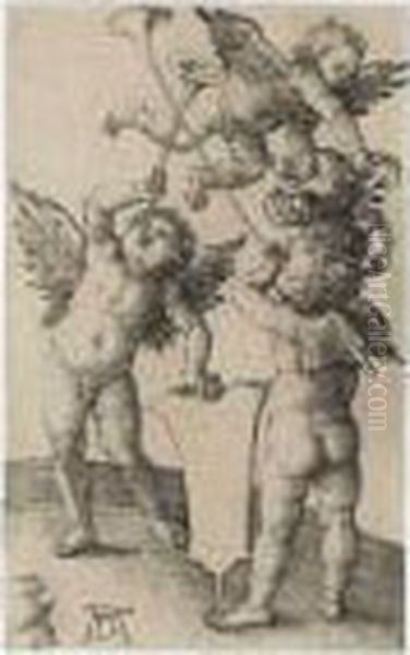 The Three Genii Oil Painting by Albrecht Durer