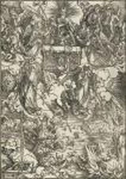 The Seven Angels With The Trumpets Oil Painting by Albrecht Durer