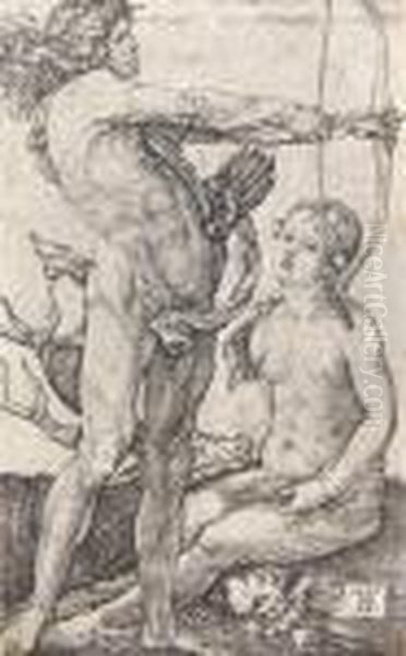 Apollo Und Diana Oil Painting by Albrecht Durer