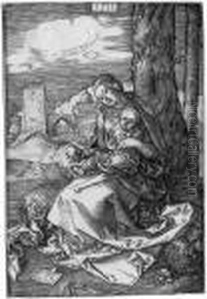 Die Jungfrau Mit Der Birne Oil Painting by Albrecht Durer