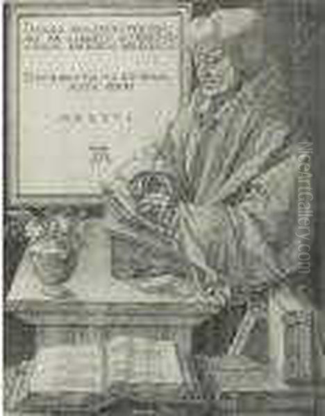 Erasmus Of Rotterdam (b. 107; M., Holl. 105) Oil Painting by Albrecht Durer