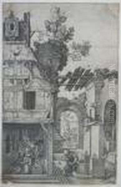 Durer Nativity Engraving After Durer's Original Of 1504,
Possibly By Huber, Wierx Or Hopfer Oil Painting by Albrecht Durer