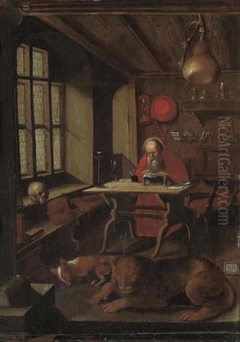 Saint Jerome In His Study Oil Painting by Albrecht Durer