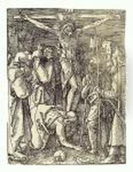Crucifixion Of Christ. Woodcut, Ca. 1509 Oil Painting by Albrecht Durer