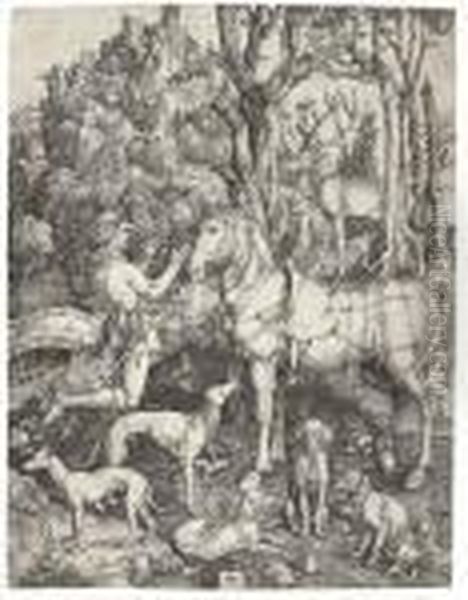 Saint Eustace Oil Painting by Albrecht Durer