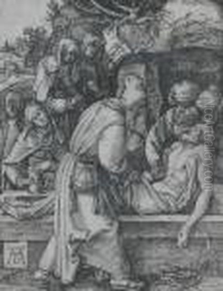 The Entombment, From The Small Passion Oil Painting by Albrecht Durer