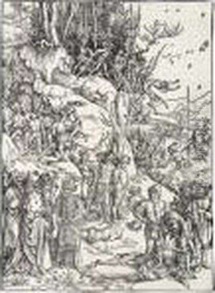 Martyrdom Of The Ten Thousand (b.117; M., Holl.218) Oil Painting by Albrecht Durer