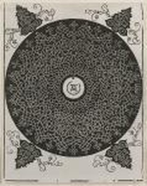 Interlaced Cord Pattern With White Medallion (bartsch W 159) Oil Painting by Albrecht Durer