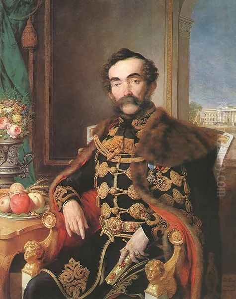 Portrait of Agoston Kubinyi 1852 Oil Painting by Frigyes Lieder