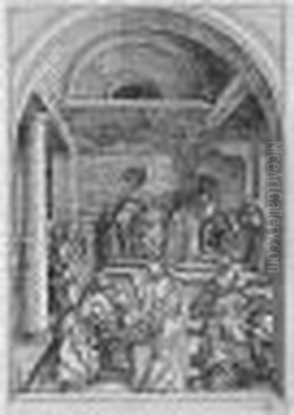 Christ With The Doctors; The 
Betrothal Of The Virgin; And The Circumcision (b.91; 82; And 86; M., 
Holl.203; 194; And 198) Oil Painting by Albrecht Durer