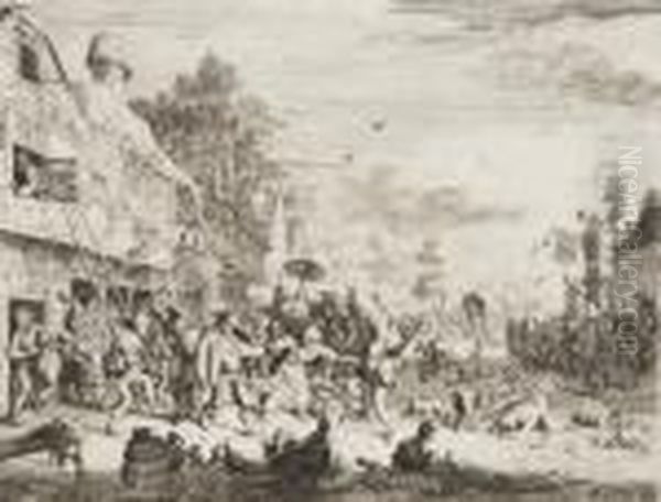 La Grande Foire De Village Oil Painting by Cornelis Dusart