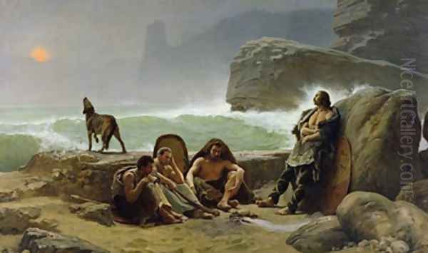 The Gaulish Coastguards Oil Painting by Jean Jules Antoine Lecomte du Nouy