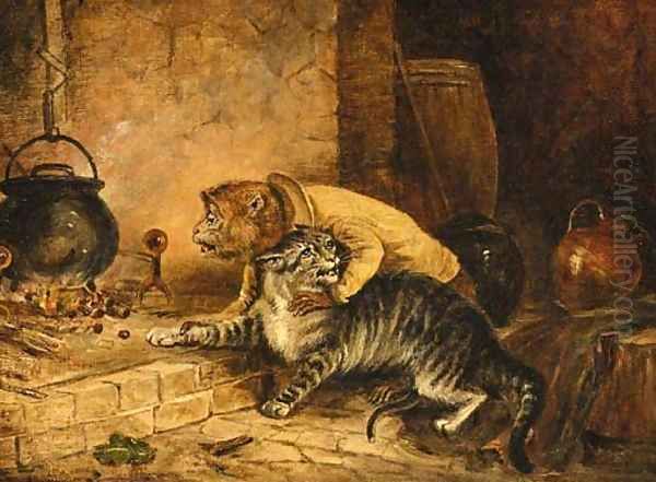 The cat's paw Oil Painting by Sir Edwin Henry Landseer