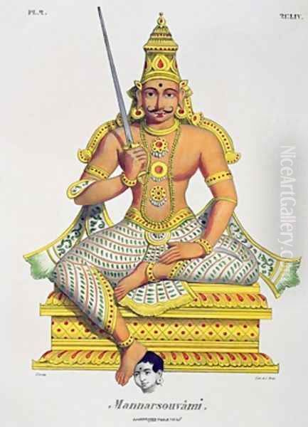 Mannarsouvami Oil Painting by Jacques Francois Gauderique Llanta