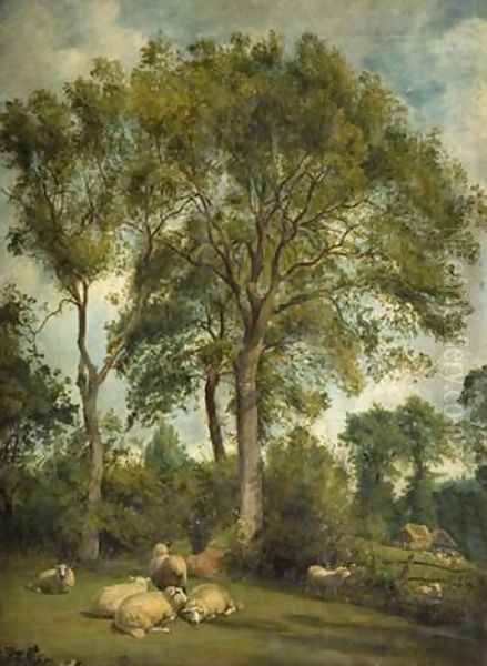 Landscape with Sheep Oil Painting by Frederick Richard Lee, R.A.