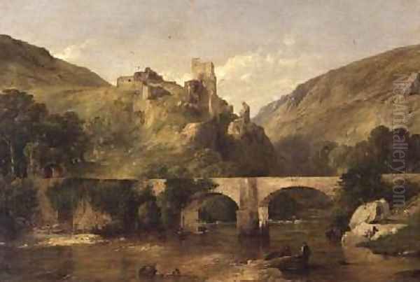 Richmond Castle Oil Painting by Frederick Richard Lee, R.A.