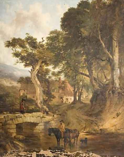 The Watering Place Oil Painting by Frederick Richard Lee, R.A.