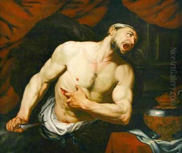 The Death of Cato of Utica Oil Painting by Giambattista Langetti