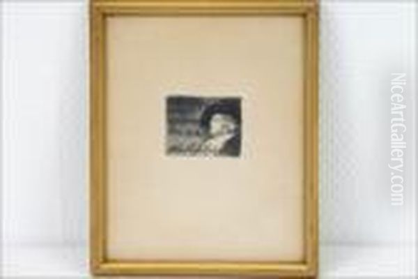 Kutsukortin Vinjetti - Vinjett For Inbjudningskort. Oil Painting by Albert Edelfelt