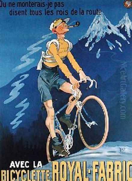 Poster advertising cycles Royal-Fabric 1910 Oil Painting by Michel, called Mich Liebeaux