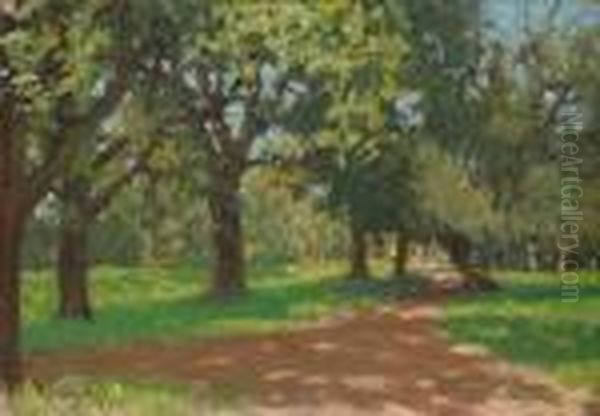 Parnu. Park Oil Painting by Andrei Afanas Evich Egorov