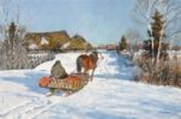 Sleigh Ride Oil Painting by Andrei Afanas Evich Egorov