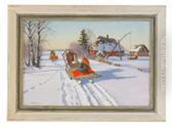 Winter Landscape Oil Painting by Andrei Afanas Evich Egorov