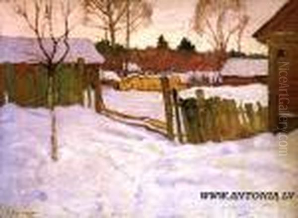 Winter Landscape Oil Painting by Andrei Afanas Evich Egorov