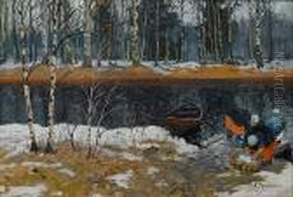 Washing The Linen Oil Painting by Andrei Afanas Evich Egorov