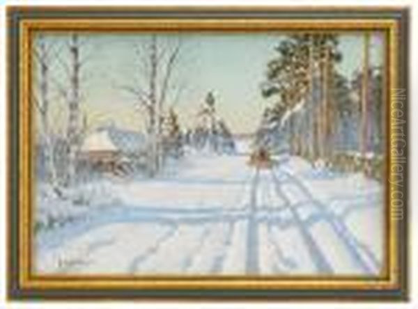 Winter Landscape Oil Painting by Andrei Afanas Evich Egorov