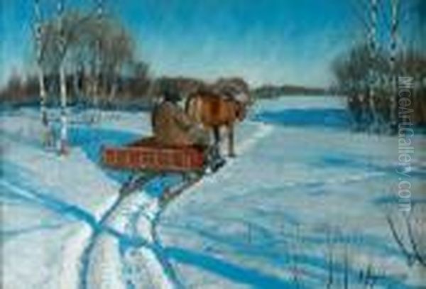 Le Traineau Oil Painting by Andrei Afanas Evich Egorov